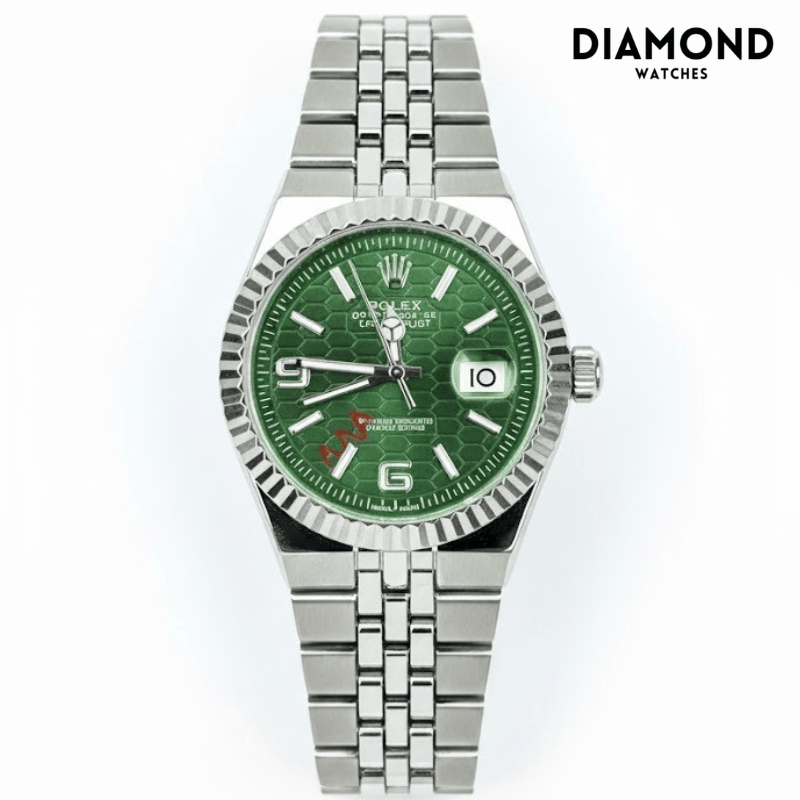 Rolex Watch 2025 Edition - Silver With Green Dial