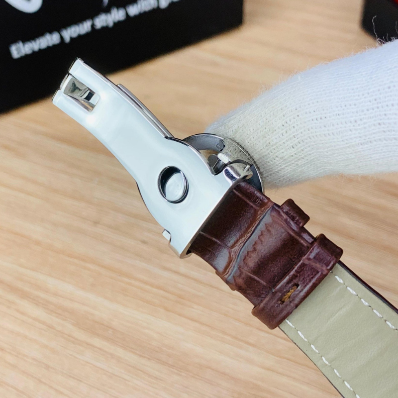 Patek Strap Watch – Brown with white Dial