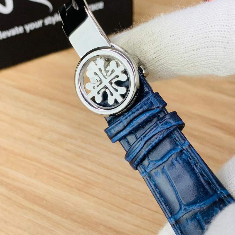 Patek Strap Watch – Blue with white Dial