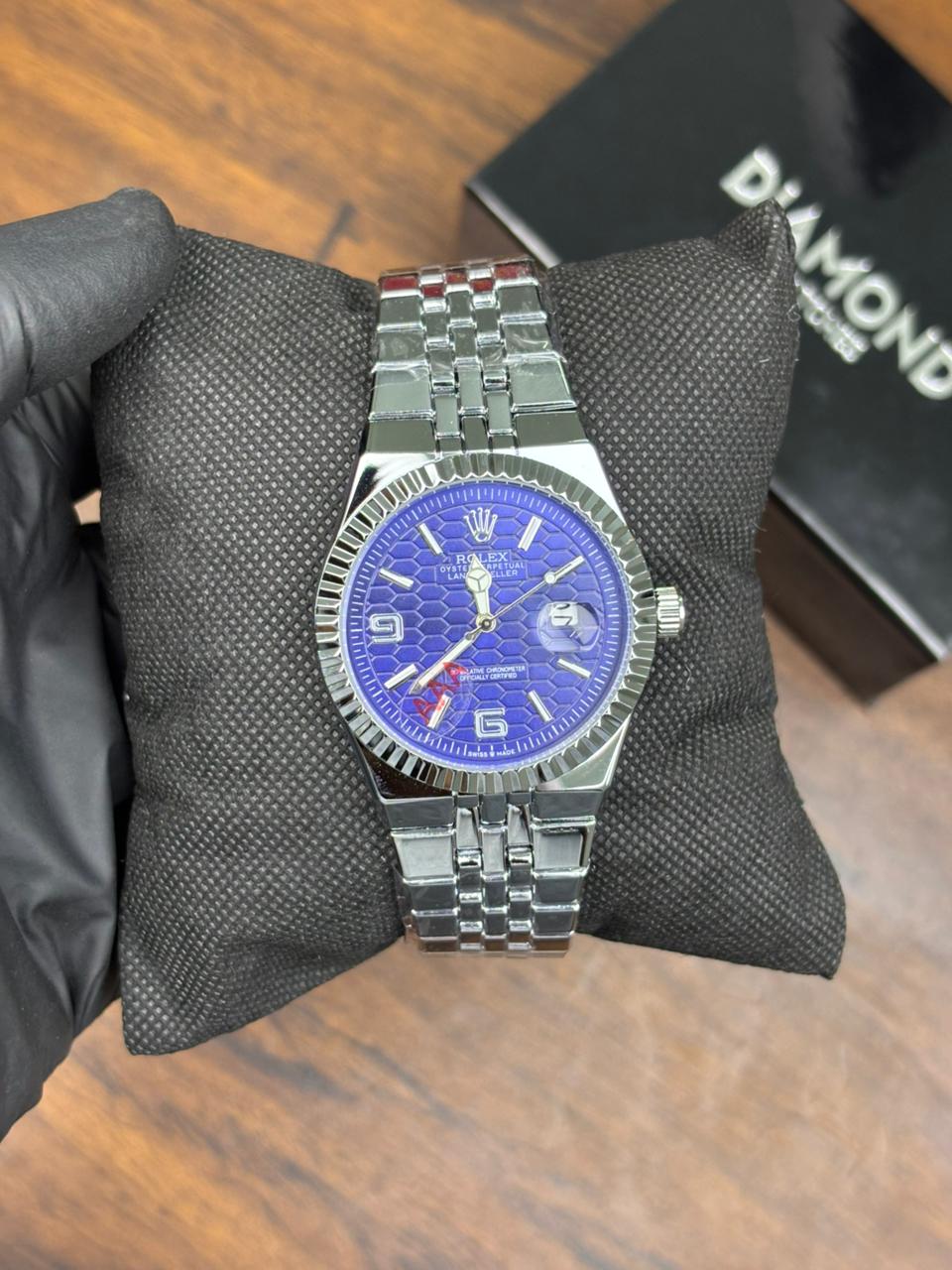 Rolex Watch 2025 Edition - Silver With Blue  Dial